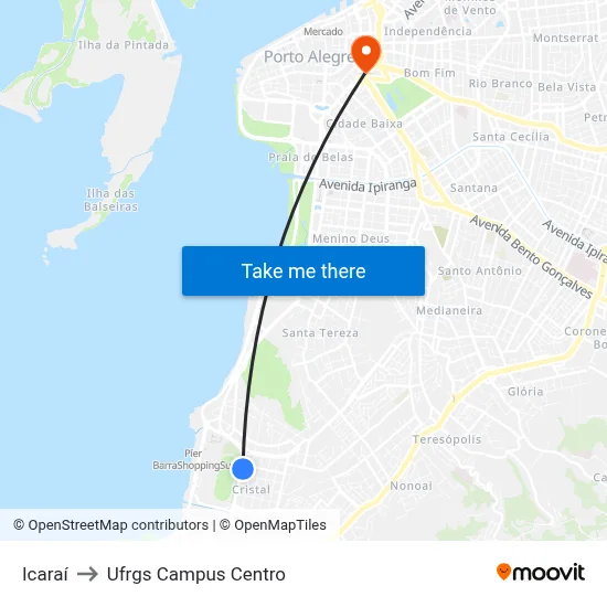 Icaraí to Ufrgs Campus Centro map