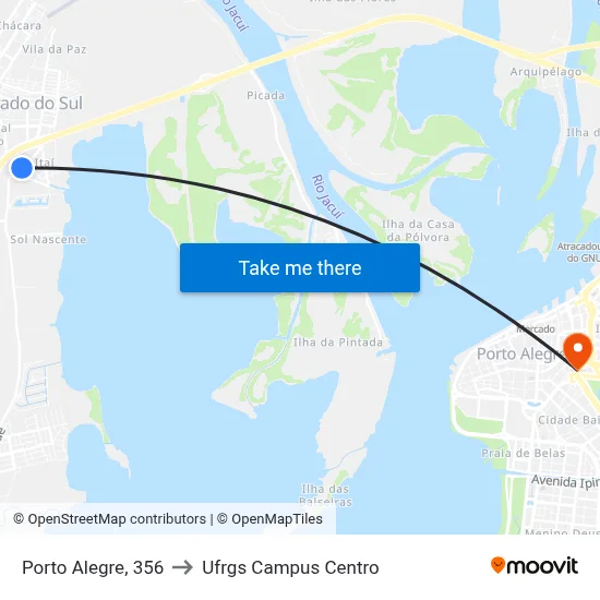 Porto Alegre, 356 to Ufrgs Campus Centro map