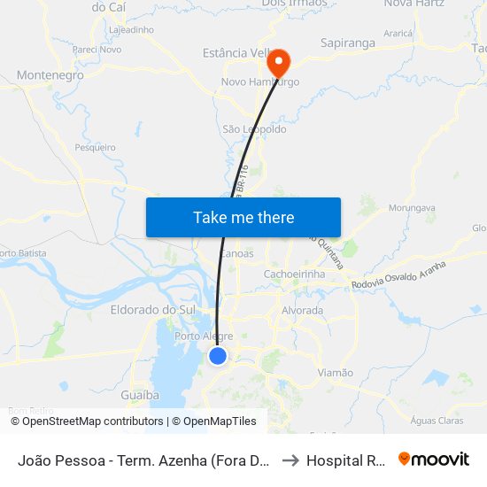 João Pessoa - Term. Azenha (Fora Do Corredor) to Hospital Regina map