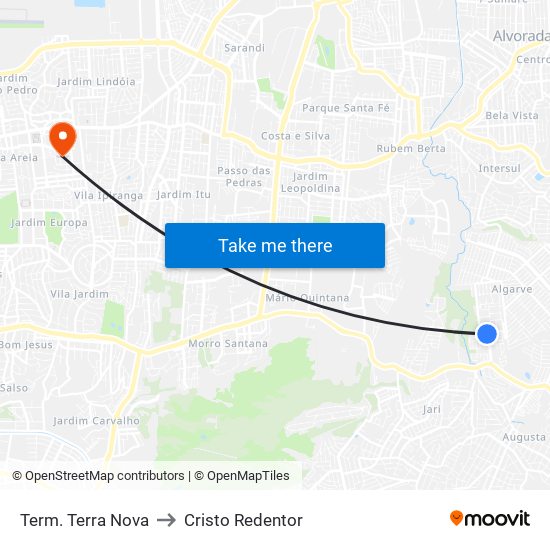 Term. Terra Nova to Cristo Redentor map