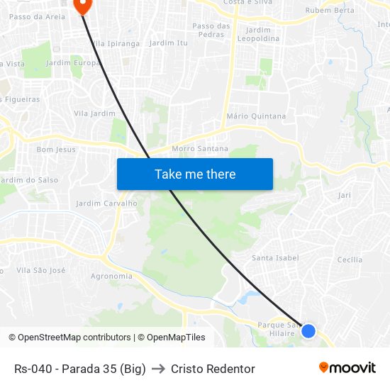 Rs-040 - Parada 35 (Big) to Cristo Redentor map