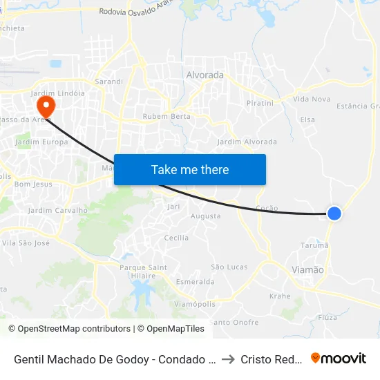 Gentil Machado De Godoy - Condado De Castella to Cristo Redentor map