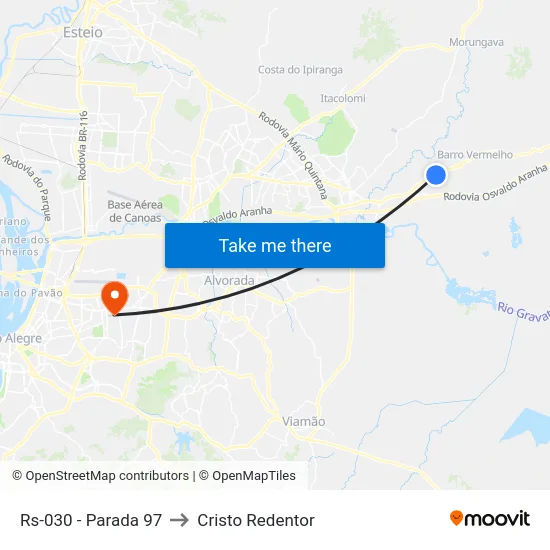 Rs-030 - Parada 97 to Cristo Redentor map