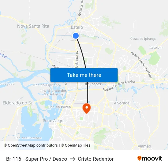 Br-116 - Super Pro / Desco to Cristo Redentor map