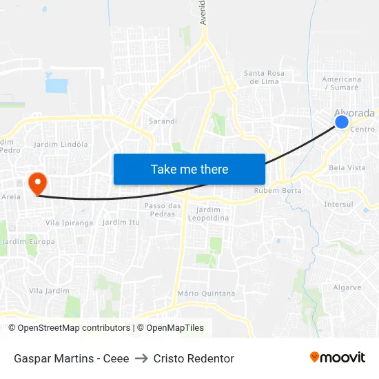 Gaspar Martins - Ceee to Cristo Redentor map