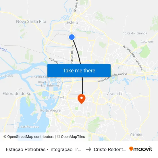 Estação Petrobrás - Integração Trem to Cristo Redentor map