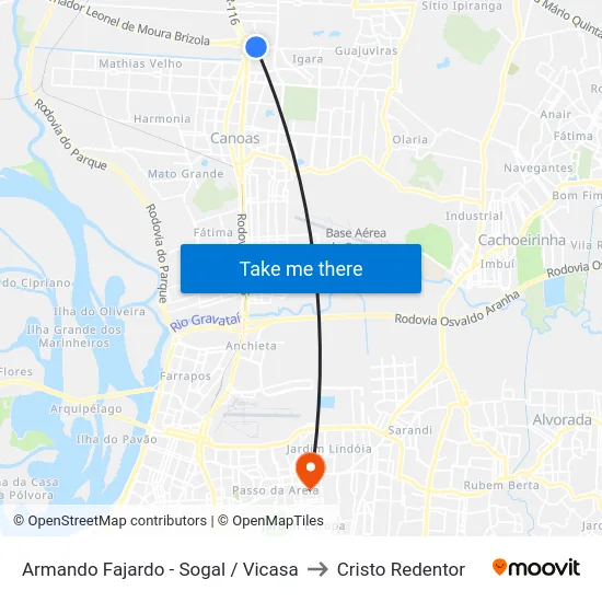 Armando Fajardo - Sogal / Vicasa to Cristo Redentor map