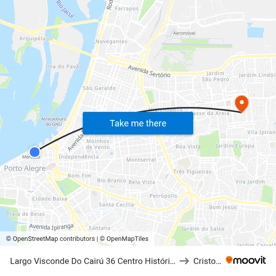 Largo Visconde Do Cairú 36 Centro Histórico Porto Alegre - Rio Grande Do Sul 90090 Brasil to Cristo Redentor map