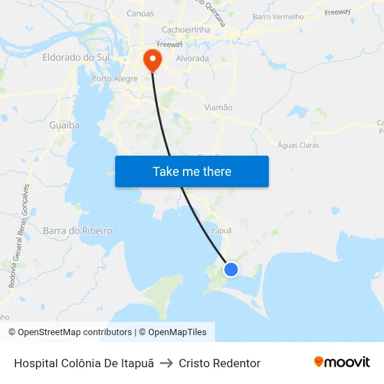 Hospital Colônia De Itapuã to Cristo Redentor map