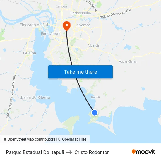 Parque Estadual De Itapuã to Cristo Redentor map