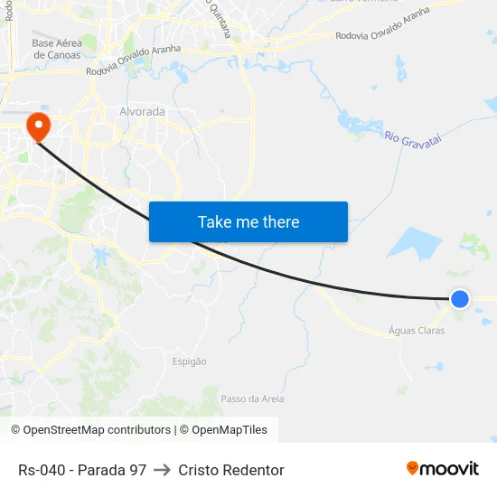 Rs-040 - Parada 97 to Cristo Redentor map