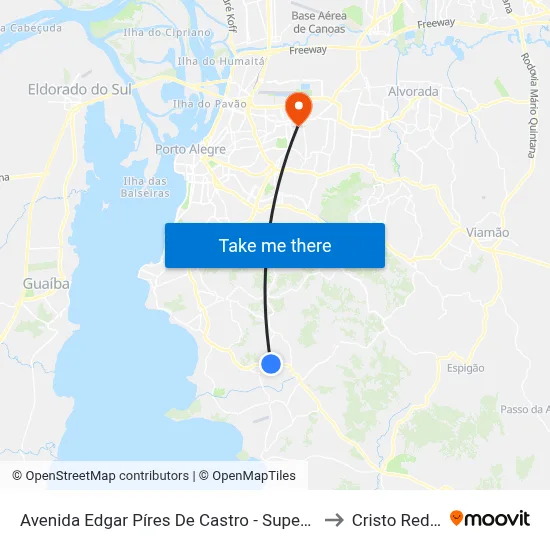 Avenida Edgar Píres De Castro - Super Kan Lotação to Cristo Redentor map