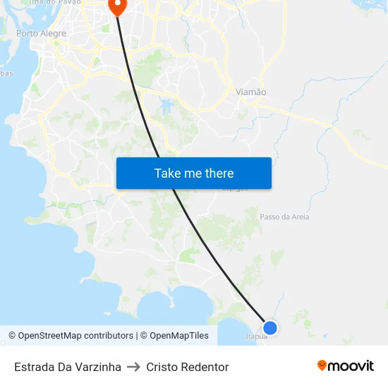 Estrada Da Varzinha to Cristo Redentor map