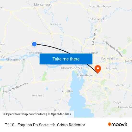 Tf-10 - Esquina Da Sorte to Cristo Redentor map