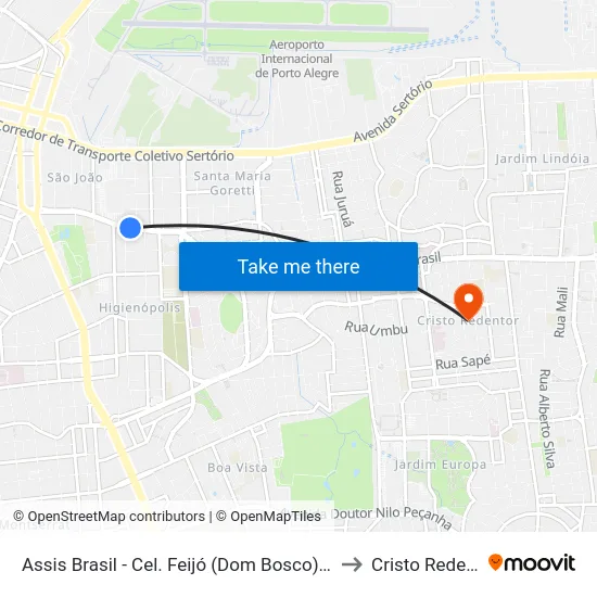 Assis Brasil - Cel. Feijó (Dom Bosco) [Centro] to Cristo Redentor map