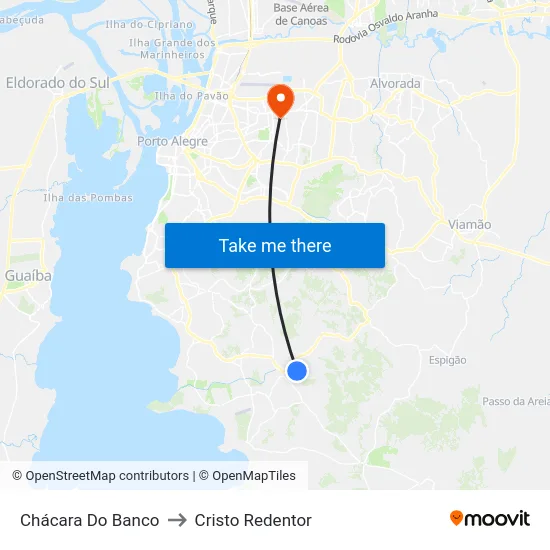 Chácara Do Banco to Cristo Redentor map