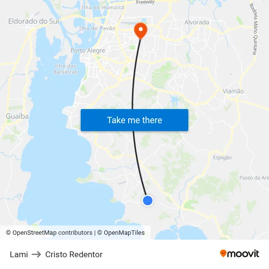 Lami to Cristo Redentor map