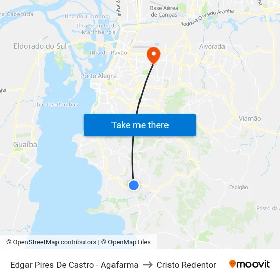 Edgar Pires De Castro - Agafarma to Cristo Redentor map