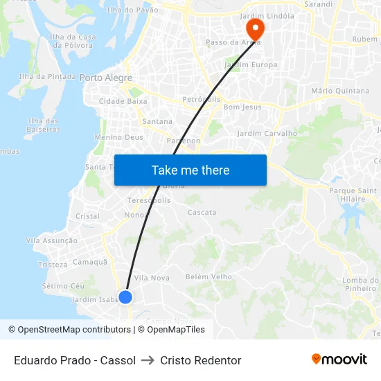 Eduardo Prado - Cassol to Cristo Redentor map
