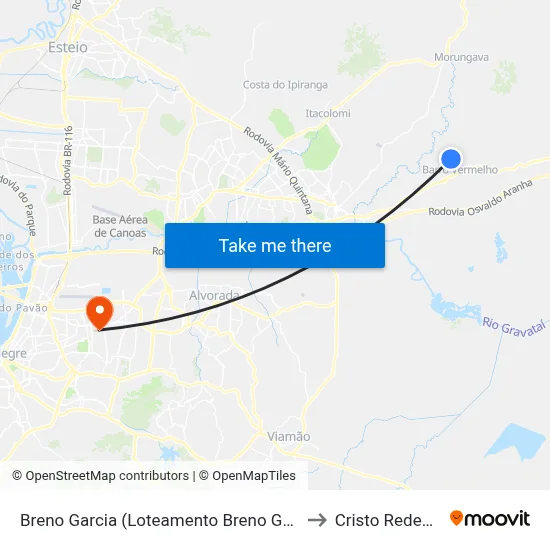 Breno Garcia (Loteamento Breno Garcia) to Cristo Redentor map