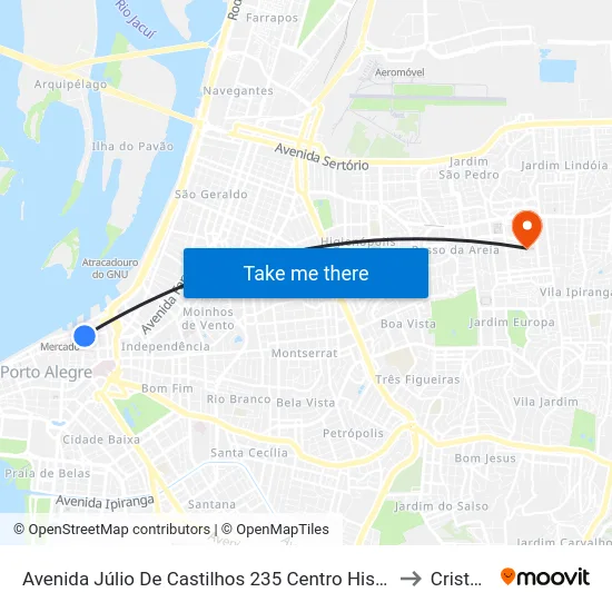 Avenida Júlio De Castilhos 235 Centro Histórico Porto Alegre - Rio Grande Do Sul 90030 Brasil to Cristo Redentor map