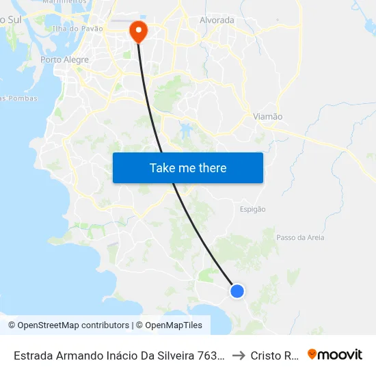 Estrada Armando Inácio Da Silveira 7635 Porto Alegre - Rs Brasil to Cristo Redentor map