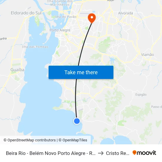 Beira Rio - Belém Novo Porto Alegre - Rs 91780-010 Brasil to Cristo Redentor map