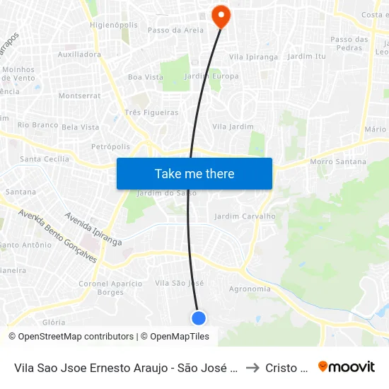 Vila Sao Jsoe Ernesto Araujo - São José Porto Alegre - Rs 91520-001 Brasil to Cristo Redentor map