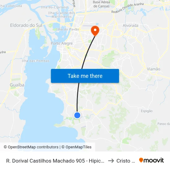 R. Dorival Castilhos Machado 905 - Hipica Porto Alegre - Rs 91755-210 Brasil to Cristo Redentor map