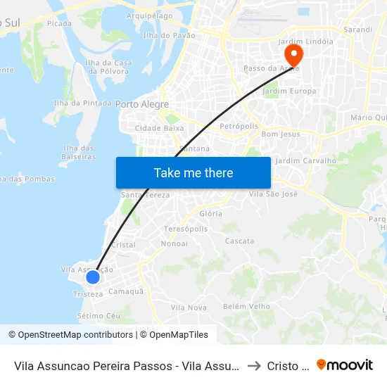 Vila Assuncao Pereira Passos - Vila Assunção Porto Alegre - Rs 91900-030 Brasil to Cristo Redentor map