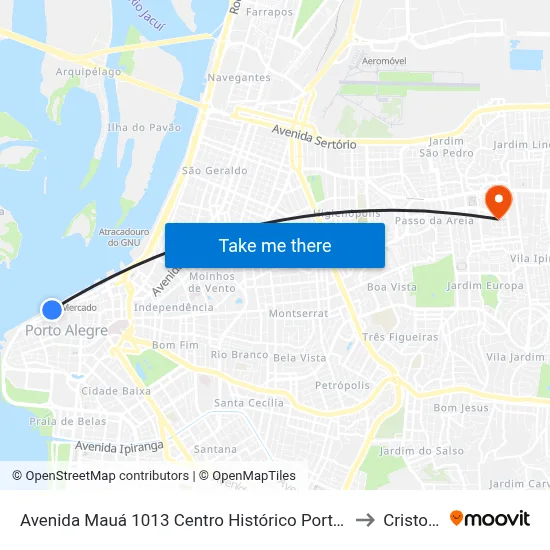 Avenida Mauá 1013 Centro Histórico Porto Alegre - Rio Grande Do Sul 90010-110 Brasil to Cristo Redentor map