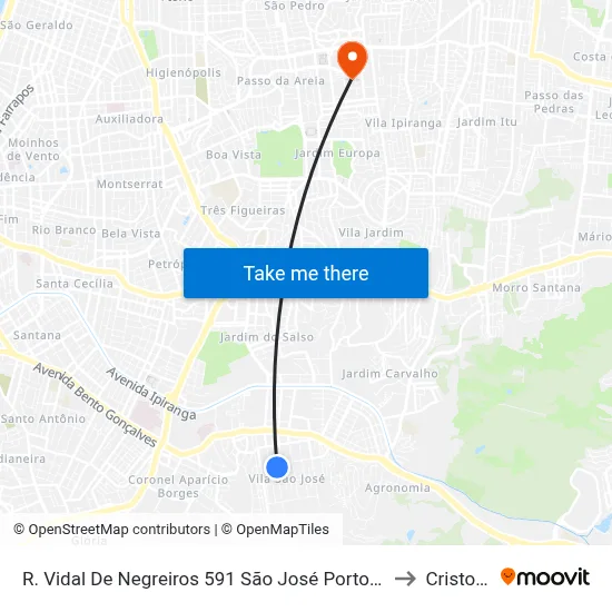 R. Vidal De Negreiros 591 São José Porto Alegre - Rio Grande Do Sul 91520-480 Brasil to Cristo Redentor map