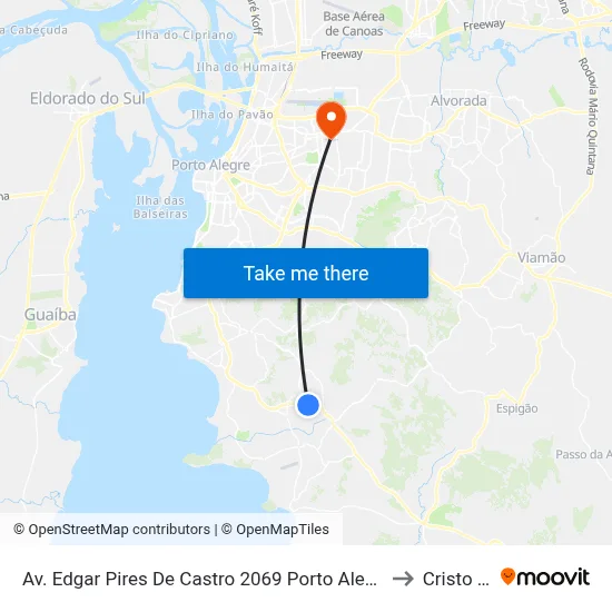 Av. Edgar Pires De Castro 2069 Porto Alegre - Rio Grande Do Sul 91786-299 Brasil to Cristo Redentor map