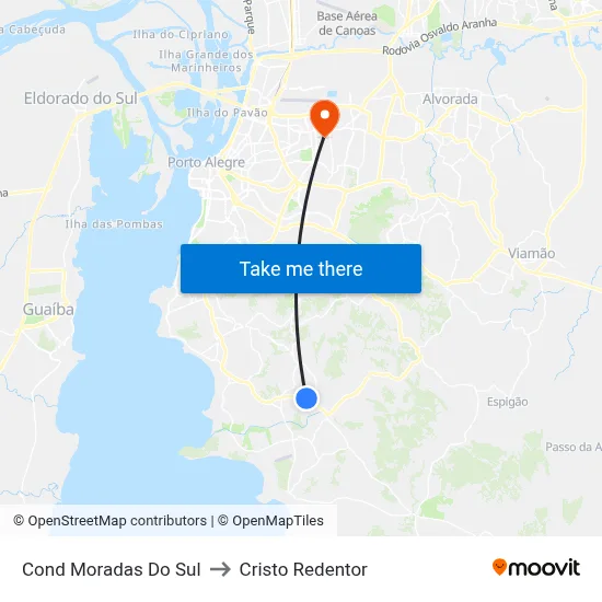 Cond Moradas Do Sul to Cristo Redentor map