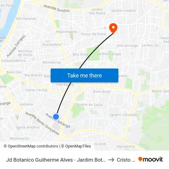 Jd Botanico Guilherme Alves - Jardim Botânico Porto Alegre - Rs 90690-300 Brasil to Cristo Redentor map