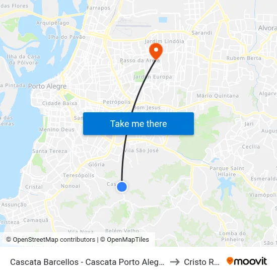 Cascata Barcellos - Cascata Porto Alegre - Rs 91712-150 Brasil to Cristo Redentor map