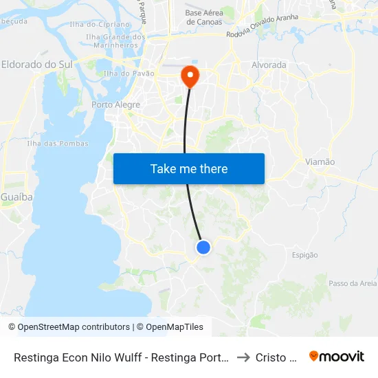 Restinga Econ Nilo Wulff - Restinga Porto Alegre - Rs 91792-330 Brasil to Cristo Redentor map