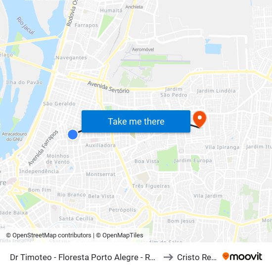 Dr Timoteo - Floresta Porto Alegre - Rs 90570-041 Brasil to Cristo Redentor map