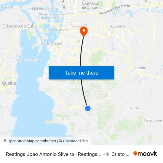 Restinga Joao Antonio Silveira - Restinga Porto Alegre - Rs 91790-400 Brasil to Cristo Redentor map
