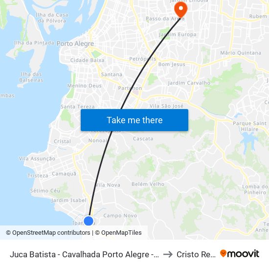 Juca Batista - Cavalhada Porto Alegre - Rs 91751-155 Brasil to Cristo Redentor map