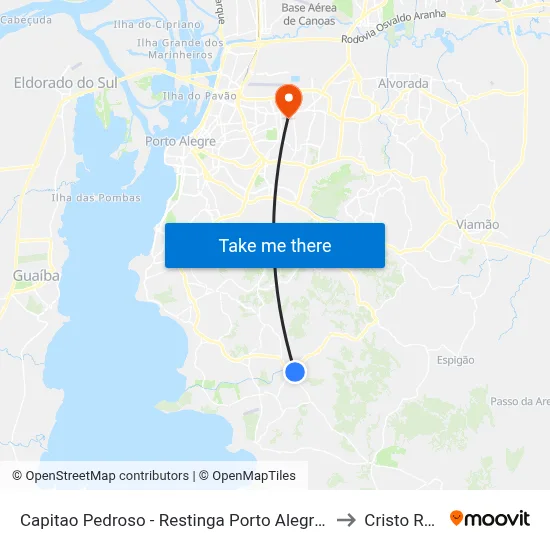 Capitao Pedroso - Restinga Porto Alegre - Rs 91790-400 Brasil to Cristo Redentor map