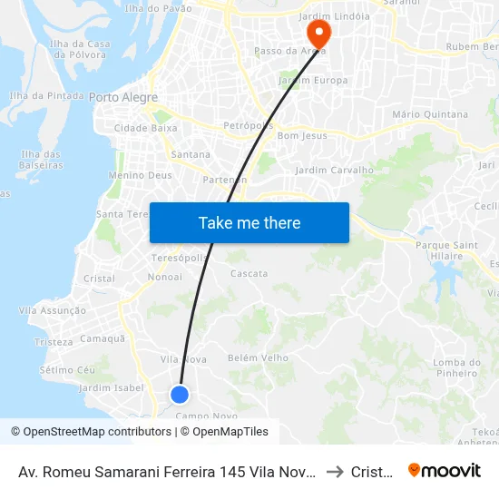 Av. Romeu Samarani Ferreira 145 Vila Nova Porto Alegre - Rio Grande Do Sul 91750-740 Brasil to Cristo Redentor map