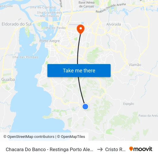 Chacara Do Banco - Restinga Porto Alegre - Rs 91790-750 Brasil to Cristo Redentor map