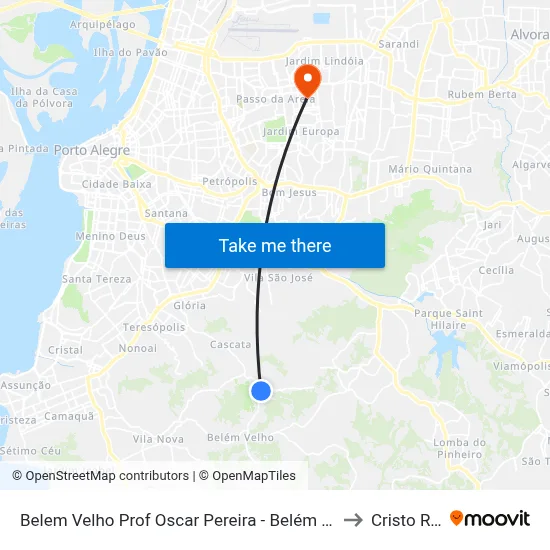 Belem Velho Prof Oscar Pereira - Belém Velho Porto Alegre - Rs Brasil to Cristo Redentor map