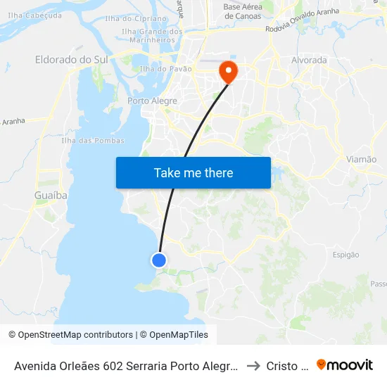 Avenida Orleães 602 Serraria Porto Alegre - Rio Grande Do Sul 91770-620 Brasil to Cristo Redentor map