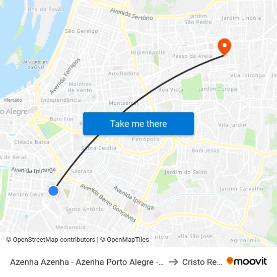 Azenha Azenha - Azenha Porto Alegre - Rs 90880-500 Brasil to Cristo Redentor map