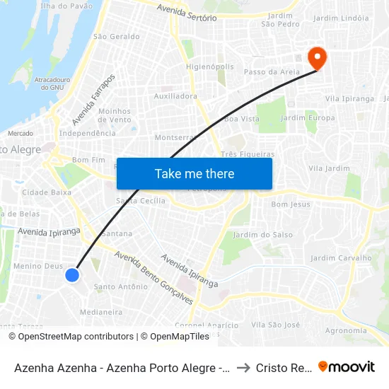 Azenha Azenha - Azenha Porto Alegre - Rs 90160-180 Brasil to Cristo Redentor map