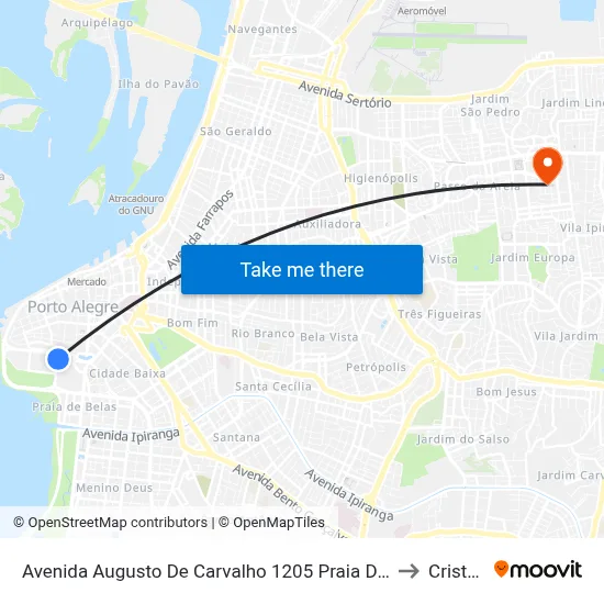 Avenida Augusto De Carvalho 1205 Praia De Belas Porto Alegre - Rio Grande Do Sul 90010-390 Brasil to Cristo Redentor map
