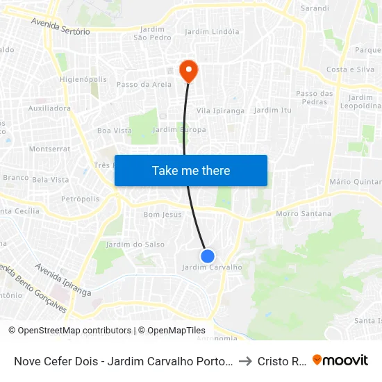 Nove Cefer Dois - Jardim Carvalho Porto Alegre - Rs 91430-692 Brasil to Cristo Redentor map