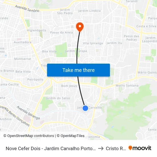 Nove Cefer Dois - Jardim Carvalho Porto Alegre - Rs 91430-302 Brasil to Cristo Redentor map